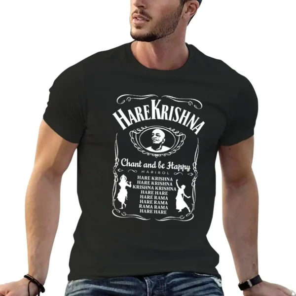 Hare Krishna Vintage Graphic T-Shirt | Fun Spiritual Festival Tee for Men | Retro Summer Streetwear Inspired by Bhakti Culture