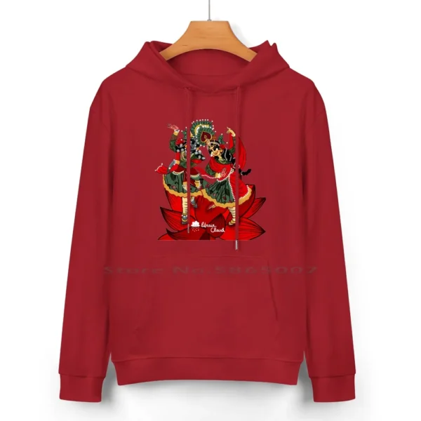 Radha Krishna Peacock Dance Hoodie - 100% Cotton Vedic Sweater (24 Colors) - Image 5