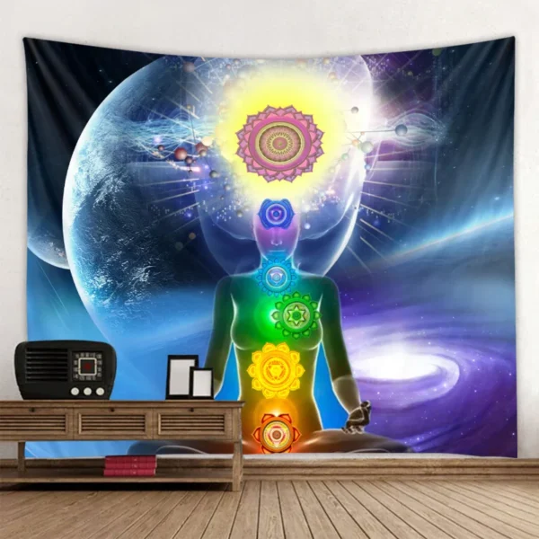 Meditation Seven Chakra Tapestry Indian Buddha Wall Decoration Mandala Tapestry Witchcraft Bohemian Hippie Home Decor Yoga Mat - Image 3