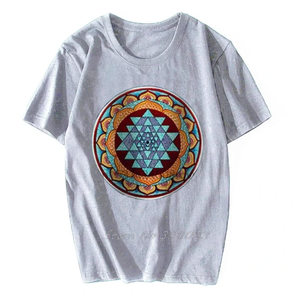 Sacred Sri Yantra Mandala T-Shirt | Spiritual Yoga & Meditation Wear | Unique Hare Krishna Inspired Unisex Tee - Hare Krishna - Image 5