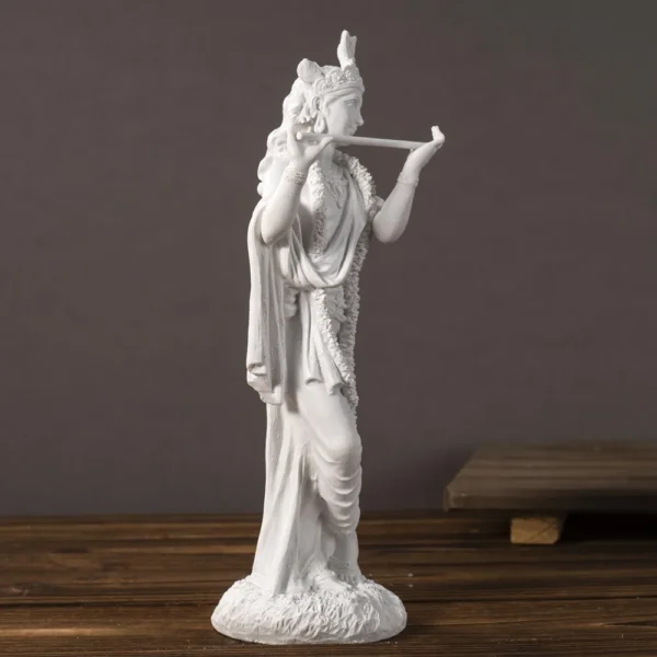 Vilead Resin White Krishna Statue Hindu God Love Divine Sculpture Hinduism Meditating Figurines Home Decoraiton Yoga Room Decor - Image 3