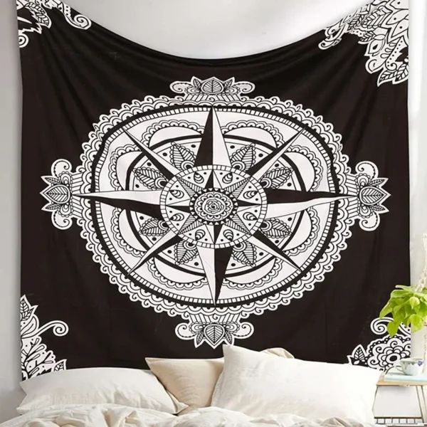 Polyester Mandala Print Tapestry Wall Hanging Carpet Throw Yoga Beach Mat Blanket Large Sleeping Pad Wall Art Tapestry Decor - Image 5