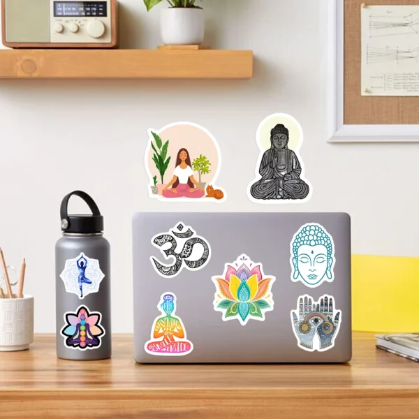 Yoga Stickers Meditation OM Buddha DIY Hobby Toy Gift Waterproof Decal for Scrapbook Phone Luggage Laptop Bottles Decorative - Image 5