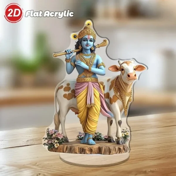 Hinduism Religion Krishna 2D Flat Acrylic Stand Table Decoration,Home,Office,Cafe,room,Studio,Desktop Ornament Sign Gift - Image 6