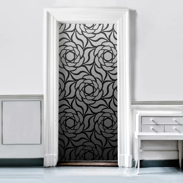 Door sticker PVC mural Living room Bedroom Bohemian Mandala Indian style waterproof sticker - Image 4