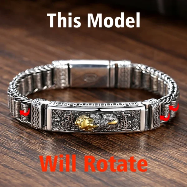 Handmade Creative Lucky Buddhist Scripture Bracelets Men Turn Beads Retro Six-character Mantra Jewelry - Image 3
