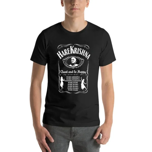 Hare Krishna Vintage Graphic T-Shirt | Fun Spiritual Festival Tee for Men | Retro Summer Streetwear Inspired by Bhakti Culture - Image 3