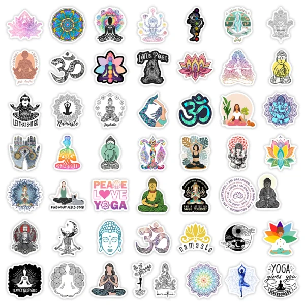 Yoga Stickers Meditation OM Buddha DIY Hobby Toy Gift Waterproof Decal for Scrapbook Phone Luggage Laptop Bottles Decorative - Image 6