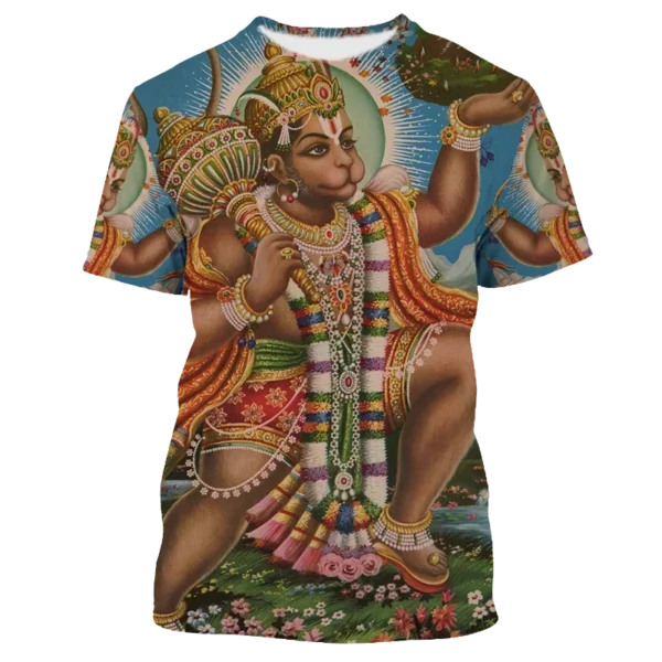 3D Hindu God T-Shirt - Vintage Graphic Tee for Men (Shiva, Ganesha, Hanuman)