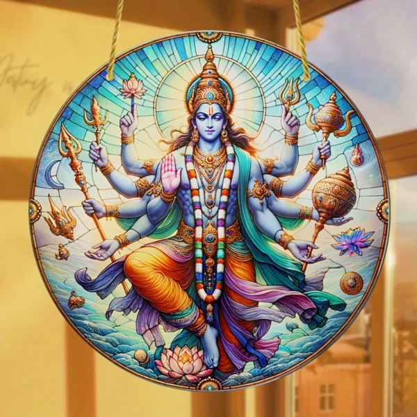 Vishnu Wall Hanging – Hindu Sun Catcher Religious Acrylic Decor - Image 2