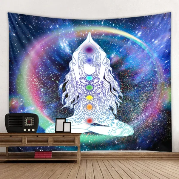 Meditation Seven Chakra Tapestry Indian Buddha Wall Decoration Mandala Tapestry Witchcraft Bohemian Hippie Home Decor Yoga Mat - Image 2
