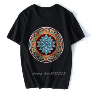 Sacred Sri Yantra Mandala T-Shirt | Spiritual Yoga & Meditation Wear | Unique Hare Krishna Inspired Unisex Tee - Hare Krishna