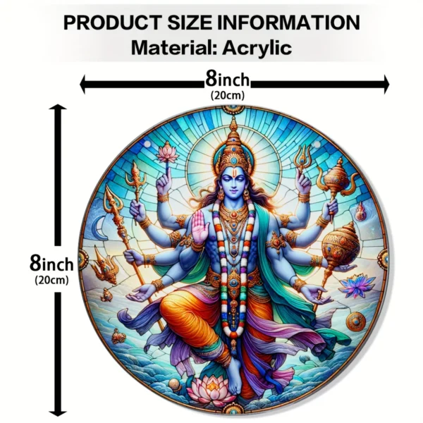 Vishnu Wall Hanging – Hindu Sun Catcher Religious Acrylic Decor - Image 5