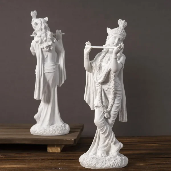 Vilead Resin White Krishna Statue Hindu God Love Divine Sculpture Hinduism Meditating Figurines Home Decoraiton Yoga Room Decor - Image 4