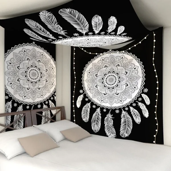 Polyester Mandala Print Tapestry Wall Hanging Carpet Throw Yoga Beach Mat Blanket Large Sleeping Pad Wall Art Tapestry Decor - Image 6