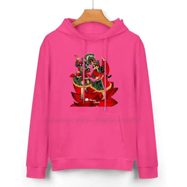 Radha Krishna Peacock Dance Hoodie - 100% Cotton Vedic Sweater (24 Colors) - Image 4