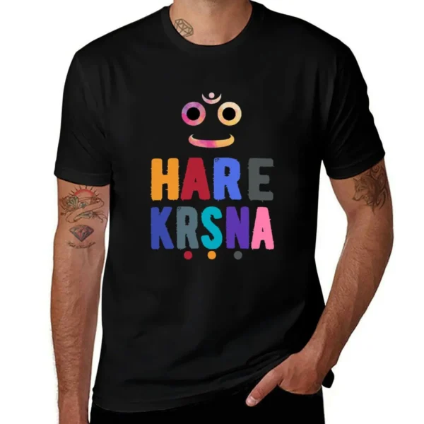 Hare Krishna Retro Jagannath T-Shirt | Vintage Spiritual Graphic Tee | Oversized Unisex Summer Shirt for Devotees Festival Wear