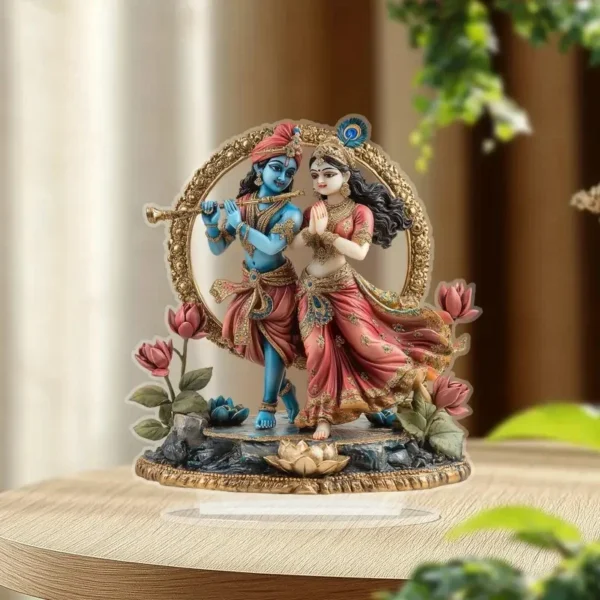 Hinduism Religion Krishna 2D Flat Acrylic Stand Table Decoration,Home,Office,Cafe,room,Studio,Desktop Ornament Sign Gift - Image 4