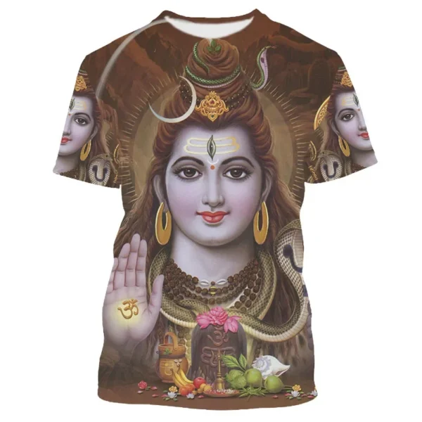 3D Hindu God T-Shirt - Vintage Graphic Tee for Men (Shiva, Ganesha, Hanuman) - Image 3