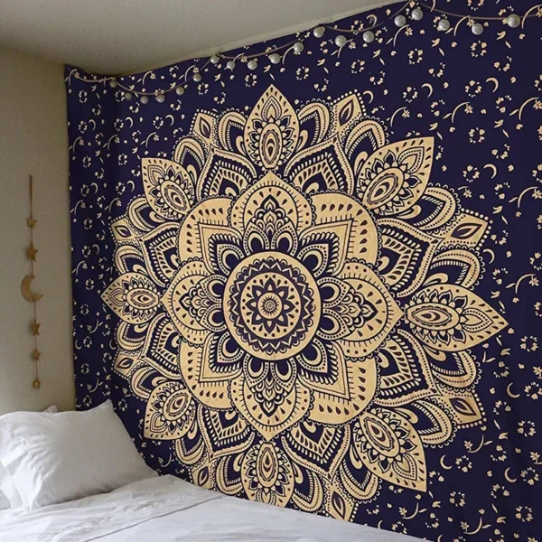 Polyester Mandala Print Tapestry Wall Hanging Carpet Throw Yoga Beach Mat Blanket Large Sleeping Pad Wall Art Tapestry Decor - Image 4